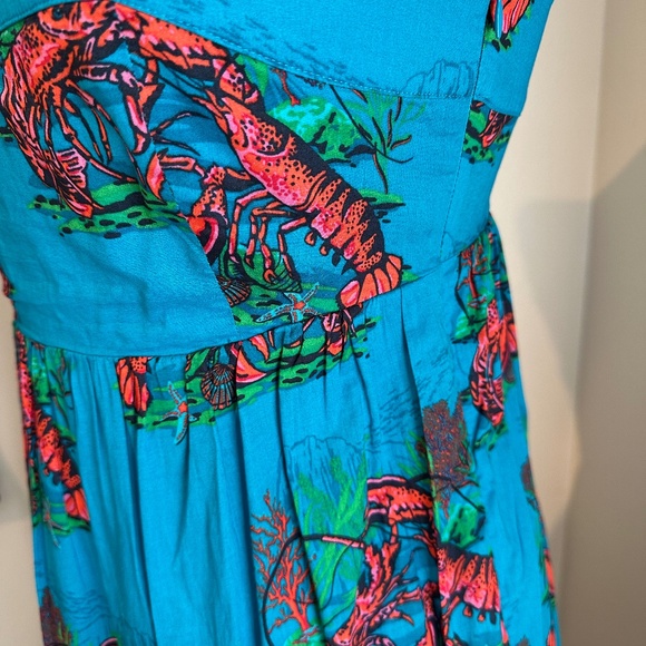 J. Crew Turqouise Lobster Print Sundress - Picture 3 of 6
